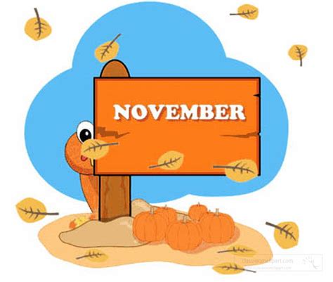Weather Animated Clipart November Calendar Fall Leave