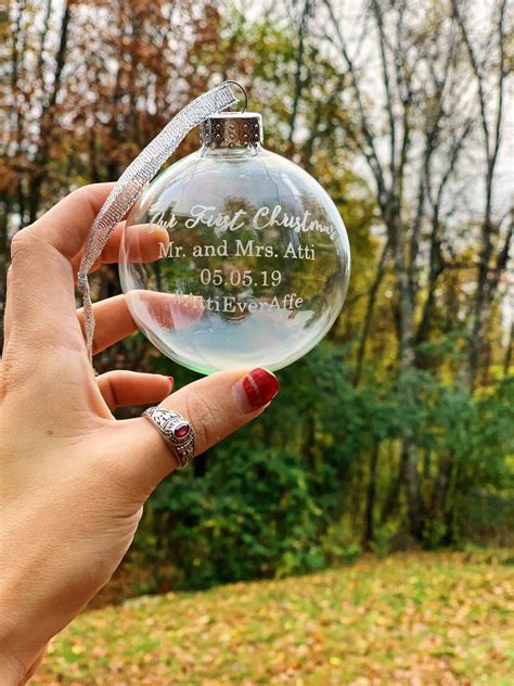 Custom Etched Glass Ornaments Personalized Ornament Etsy