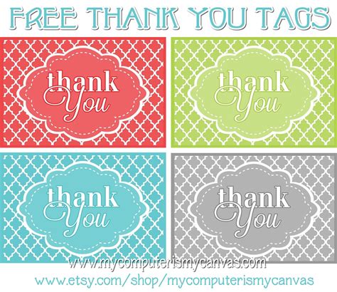 When you want to express gratitude to special ones, a custom thank you card is a great choice! My Computer is My Canvas: {FREEBIE} PRINTABLE THANK YOU TAGS