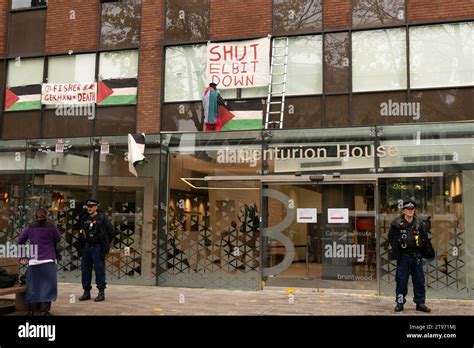 Pro Palestine protest against Elbit Systems landlord Fisher German