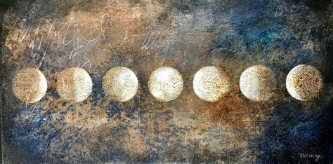 Moon Phases Art Small Horizontal Wall Decor Original Etsy Moon