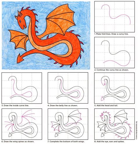 How To Draw A Flying Dragon Step By Step Pdf Tutorial Available