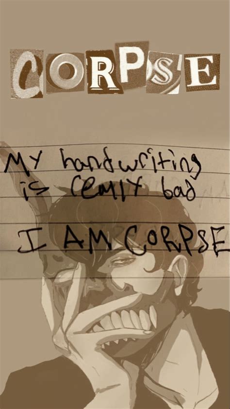 A Drawing Of A Man With His Hand On His Face And The Words Corpse