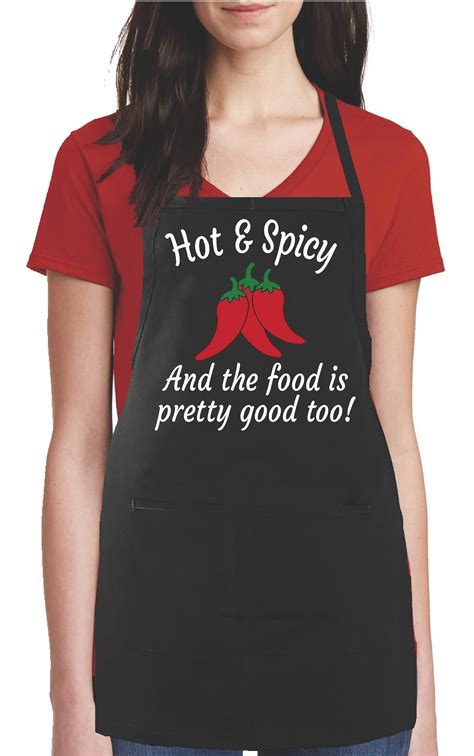Funny Aprons Hot And Spicy Funny Cooking Aprons For Women Funny Aprons Womens Aprons Apron
