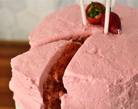 Pink Strawberry Cake With Pink Strawberry Frosting Real Life On Purpose