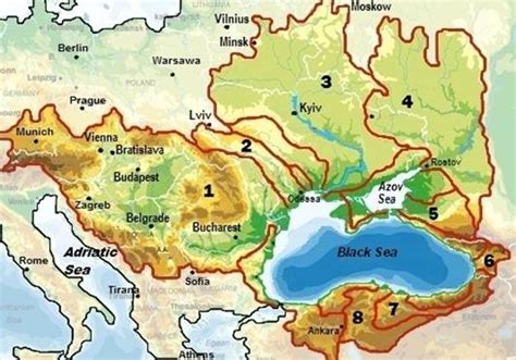The Black Sea Basin River Basins 1 Danube 2 Dniester 3dnieper