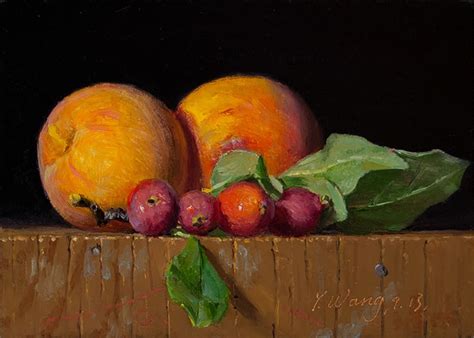 Wang Fine Art Peaches With Tiny Apples A Painting A Day Daily