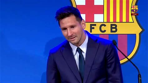 Lionel Messi Crying Leave To Fcbarcelona Youtube