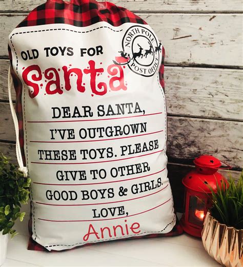 3 Personalized Donation Bag Top Christmas Ts Dear Santa Old Toys