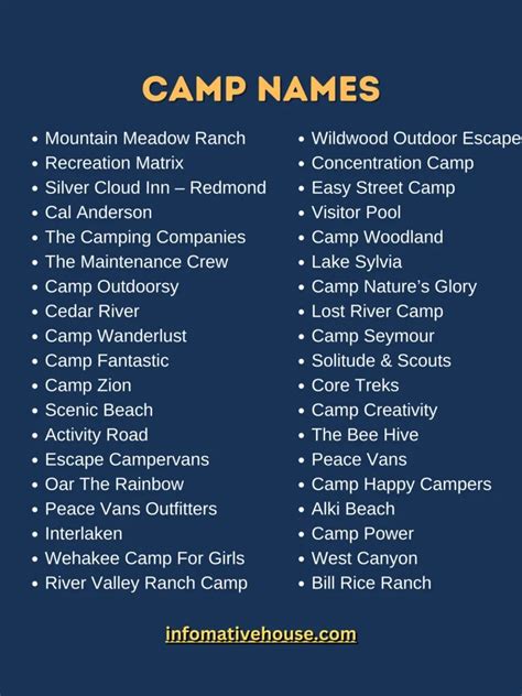 400 The Most Catchy And Fun Summer Camp Names Ideas Informative House