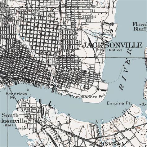Jacksonville Map Historic Topographic Map 1918 Historic Etsy
