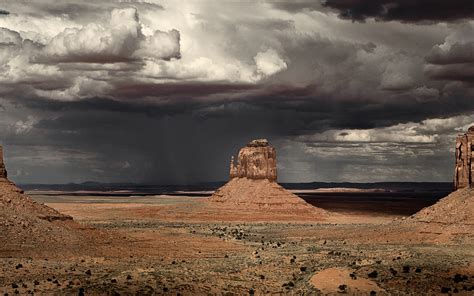 Monument Valley Arizona Usa Storm Cloudy Sky Wallpaper 1680x1050