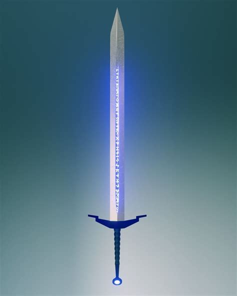 Glowing Sword With Runes 3d Model Cgtrader