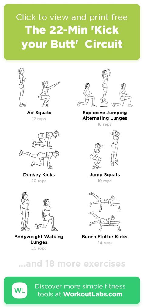 The Min Kick Your Butt Circuit WorkoutLabs Fit Free Workouts Fit Board Workouts