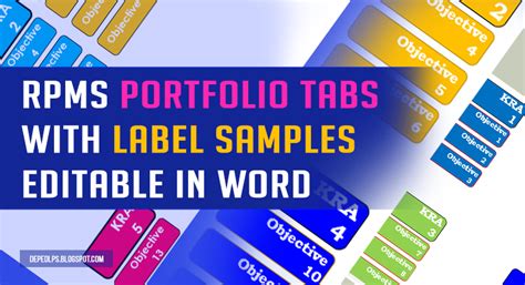 Deped Rpms Portfolio Tabs With Label Samples Editable In Word Deped