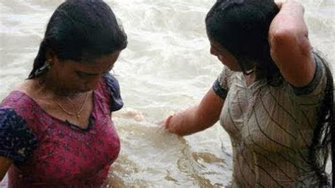 Village Girls Bathing In River