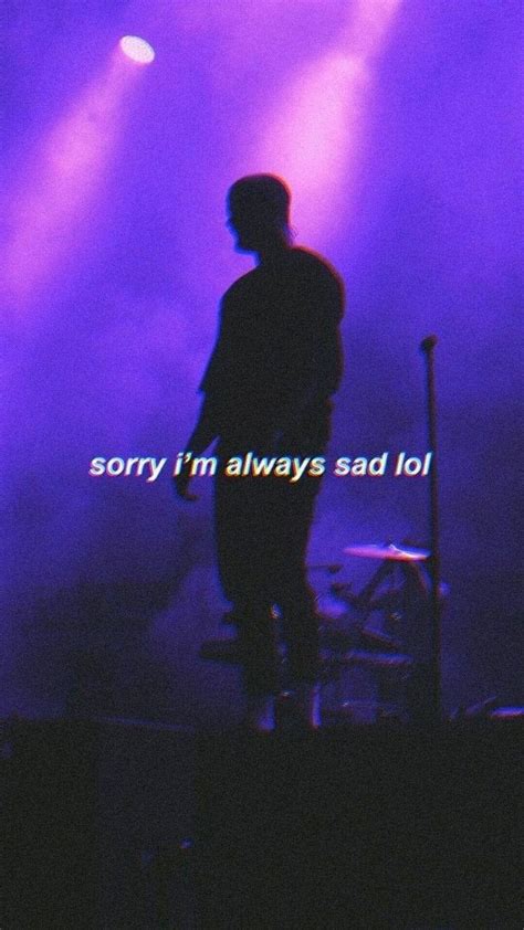 Download Sad Aesthetic Quote Purple Lights Wallpaper