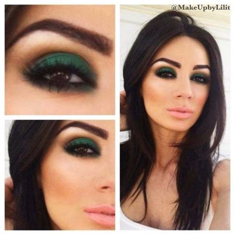 green smokey eye get glam dark eyes brown eyes glitter eyes perfect hair makeup tools