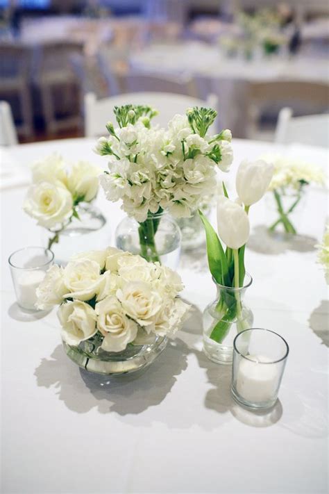 All White Wedding Centrepieces Like The Variety On One