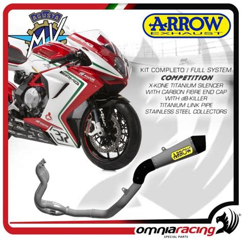 Arrow Full Exhaust System Competition Titanium Collect Steel For Mv