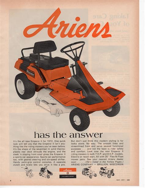 Ariens Riding Lawnmower Vintage Full Page Print Ad May 1972 On Ebid