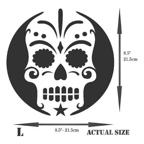 Halloween Sugar Skull Stencil Stencils For Wall Us