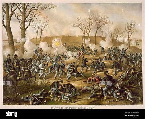 English Battle Of Fort Donelson Capture Of Genl Sb Buckner And