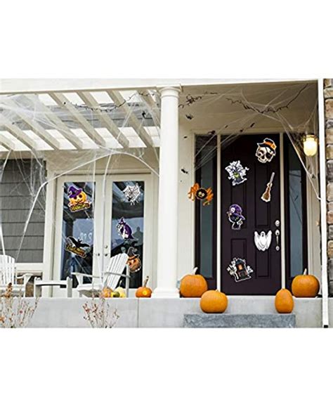 12 Pieces Halloween Cutouts Pumpkin Bat Spider Witch Ghost