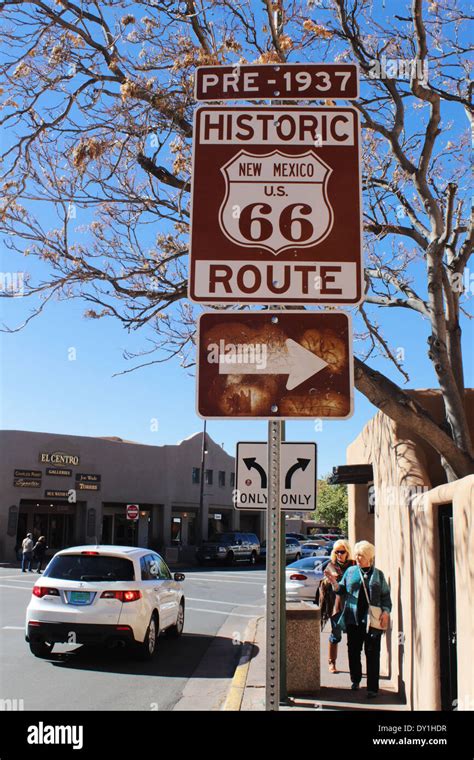 Route 66 Sign Santa Fe New Mexico Usa Stock Photo Alamy