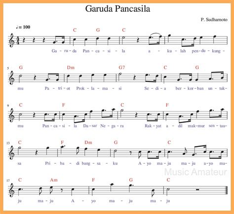 Not lagu garuda pancasila pianika. Lirik Lagu Garuda Pancasila Beserta Not Angka