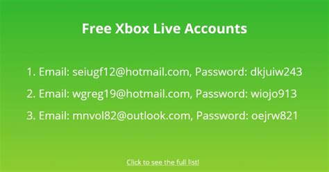 45 Free Xbox Live Accounts Followchain