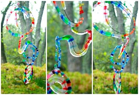 Homemade Suncatchers With Plastic Beads Spiral Suncatcher Mobile