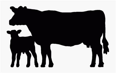 Angus Cattle Beef Cattle Welsh Black Cattle Holstein - Cow And Calf Silhouette , Free ...