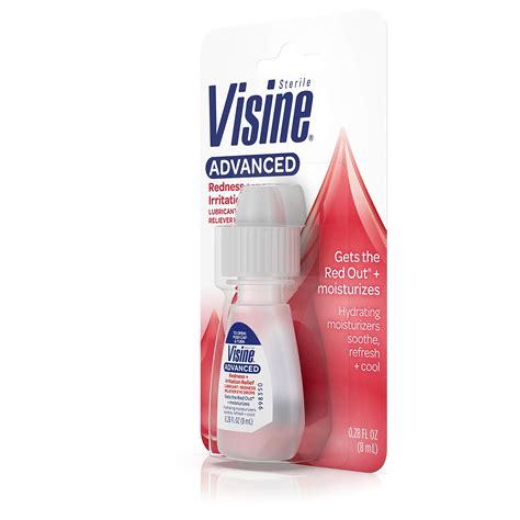 Visine Advanced Redness Irritation Relief Eye Drops For Dry And Red
