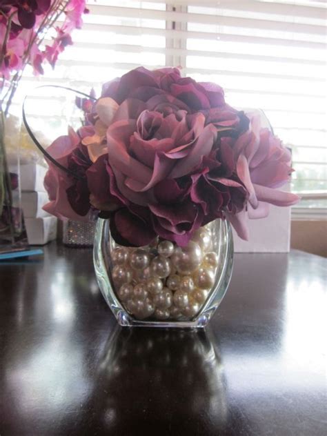 Blooming paradise artificial fake 5flowers plants silk hydrangea arrangements wedding bouquets decorations plastic floral table kislohum hydrangea silk flower white 10 heads artificial hydrangea silk flowers head for wedding centerpieces bouquets. Pearl Centerpieces | pearl centerpiece | Fun Craft Ideas ...