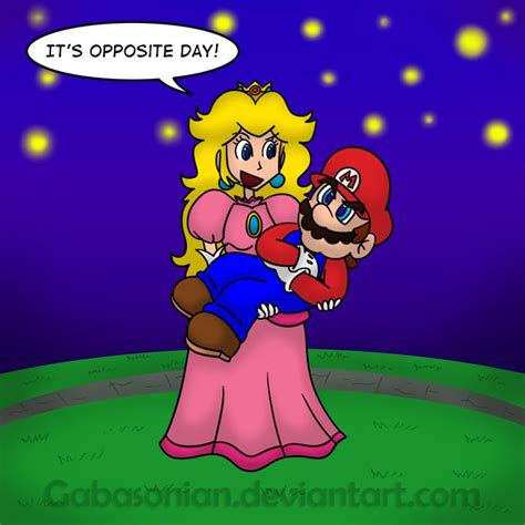 Mario Peach Opposite Day By Gabasonian On Deviantart Mario Funny