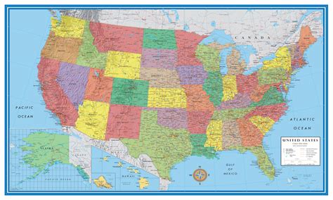 Classic Elite United States Wall Map Poster