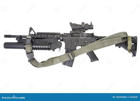 M4 Carbine Equipped With M203 Grenade Launcher Stock Image Image Of