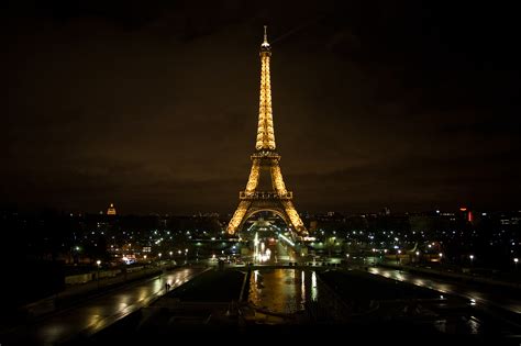 Eiffel Tower During Night Time Hd Wallpaper Wallpaper Flare