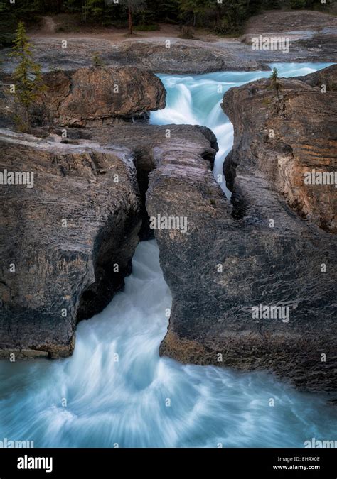 Kicking Horse River And Natural Bridge Falls In British Columbias