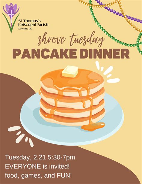 Shrove Tuesday 2023 Pancake Supper St Thomass Episcopal Parish
