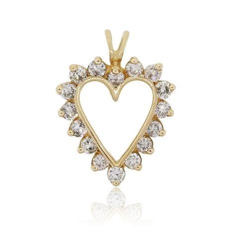 14k Yellow Gold 064ctw Diamond Heart Pendant Raymond Lee Jewelers