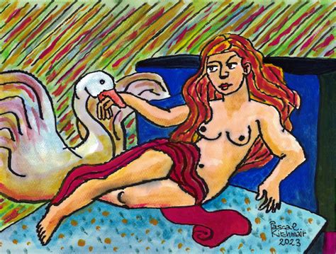 Leda Und Der Schwan By Pascal Kirchmair Famous People Cartoon Toonpool
