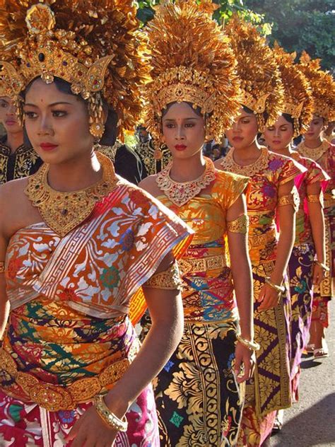 Women Wearing Traditional Costumes At Bali Art In Traditional