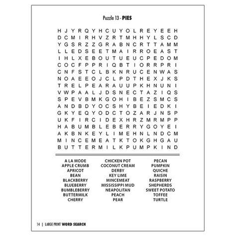Large Print Word Search Puzzle Book Vol 1 Health