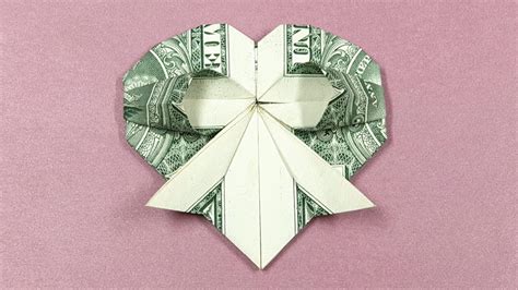 Phong Tran Origami Dollar Bill Origami Heart With Bow Ver 2 Money
