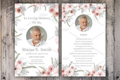 Free Printable Funeral Prayer Card Template Printable Templates Free