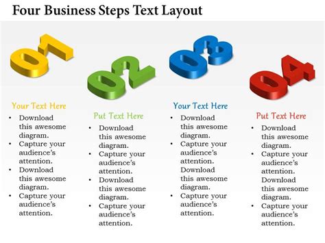 0314 Business Ppt Diagram Four Business Steps Text Layout Powerpoint
