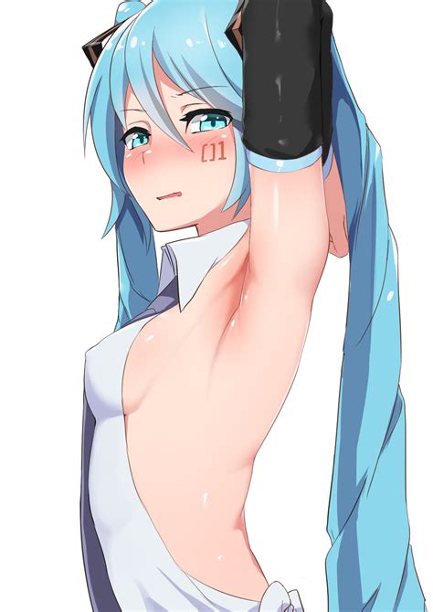 Rule 34 1girl 1girls Abmayo Aqua Eyes Aqua Hair Arm Up