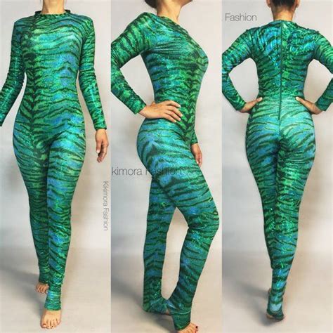 Tiger Green Catsuit Bodysuit Costume For Aerial Contortion Etsy Catsuit Bodysuit Costume